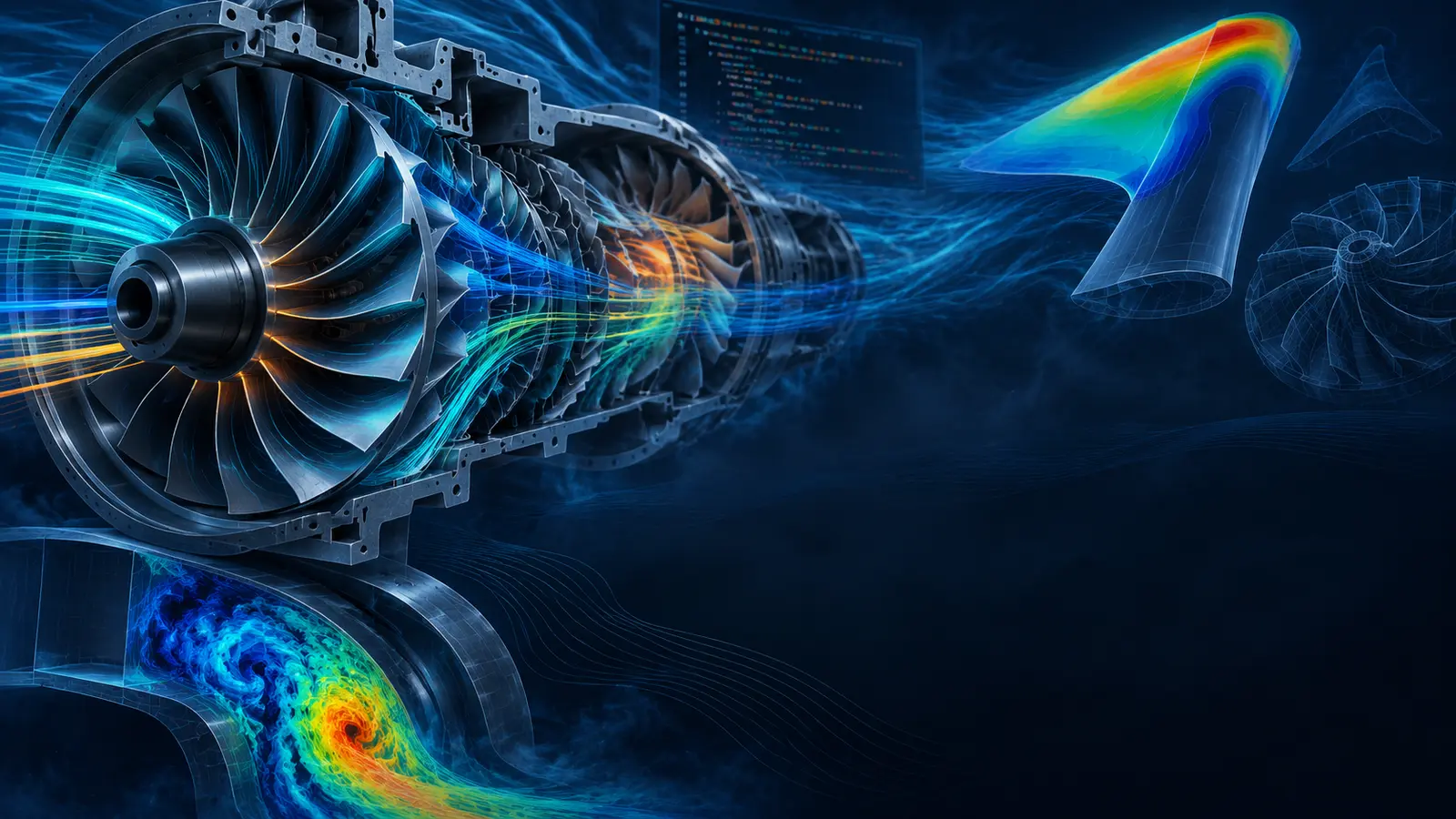 CFD engineering academy with turbomachinery, flow visualization, thermal analysis and CAD